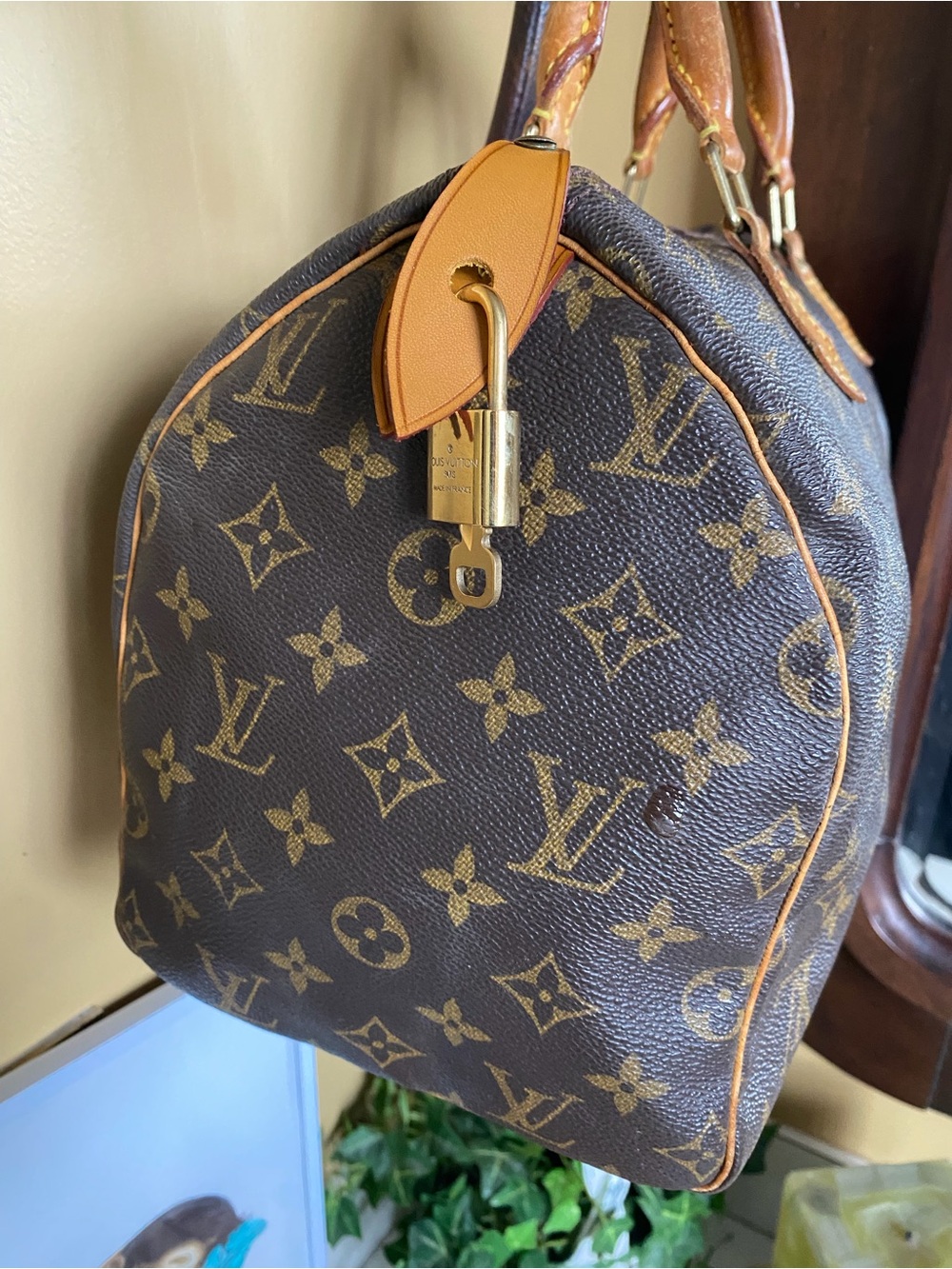 Louis Vuitton Monogram Canvas Speedy Handbag in Brown & Tan - Picture 9 of 16